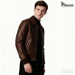 Men's <b>Winter</b> Genuine Leather Eco-friendly <b>Quilted</b> Jacket High Street Style Factory Direct USA - Product Image 4