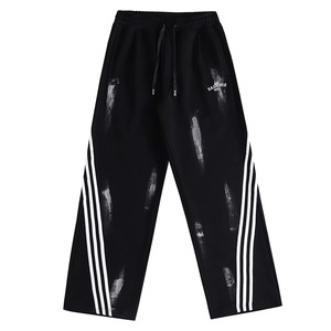 Customized Straight Corduroy Eco-Friendly Breathable Vintage Tape Side Wide Leg Sporty Pants Unisex Oversized Sweatpants 100% - Product Image 5