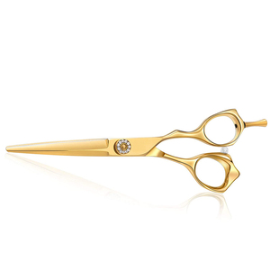 Professional Gold Barber Hair <b>Scissors</b> 6CR13 Japanese Stainless Steel Razor Edge <b>Left</b>-<b>Handed</b> Long Handle 30 Teeth Hairdressing - Product Image 1