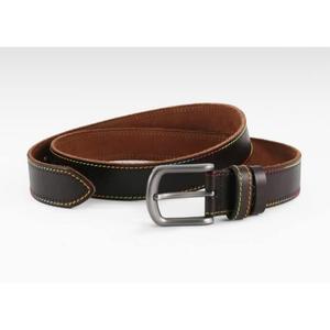 Ceinture formelle pour homme en cuir de vache véritable 100% original, couleur noire, écologique, support OEM, boucle en acier - Product Image 2