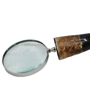 Loupe à main de haute qualité, fabriquée à la main, écologique, design unique, couleur personnalisable, verre poli, confortable, en forme de corne - Product Image 1