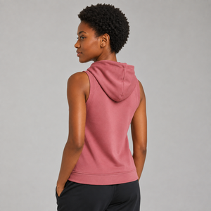 Hoodie sans manches pour femme, style streetwear, logo personnalisé, en molleton de coton doux, respirant et confortable, vente en gros - Product Image 2