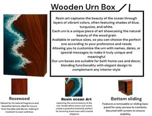 Urna de cremación de resina y madera para cenizas humanas y de mascotas, nuevo diseño para sus seres queridos, tamaño mediano 9x5.5, caja para urna. - Product Image 4