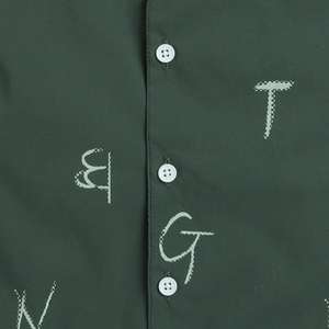 Polka Tots Camisa De Media Manga Cuello De Tenis Estampado Del Alfabeto-Verde - Product Image 3