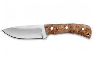 Cuchillo utilitario de acero al carbono forjado a mano con punta de gota, mango de madera natural de 21.5 cm, herramienta para cortar, funda de cuero, DIY - Product Image 6