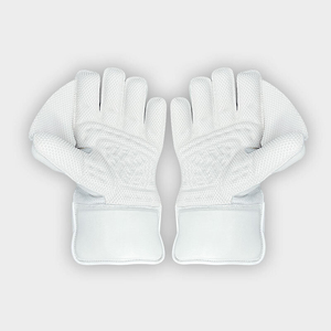 Guantes de Cricket Blancos de PVC, Grosor de 13-16 mm, Cierre a Presión, Transpirables, Tejidos y Sin Costuras, para Mano Derecha, Estilo Deportivo - Product Image 1