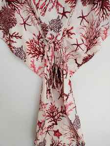 ชุดเดรสผ้าฝ้ายพิมพ์ลายปะการังสไตล์โบฮีเมียน สำหรับคลุมชุดว่ายน้ำ เหมาะสำหรับใส่ไปรีสอร์ทและวันพักผ่อน - Product Image 5