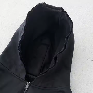 เสื้อฮู้ดดี้พรีเมียมสีดำล้วน 450gsm สไตล์สตรีทแวร์ ผ้าเฟรนช์เทอร์รี่ ลุควินเทจฟอกสีแบบแอซิดวอช สำหรับผู้ชาย - Product Image 3