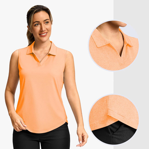 Chemise de golf sans manches pour femme, couleur unie, coupe ajustée, haute élasticité, respirante, polos de golf pour femmes - Product Image 5