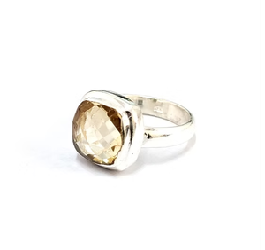 Natural <b>Cushion</b> Cut Yellow Citrine Stone Sterling Silver <b>Ring</b> Elegant Jewelry Design Everyday Gift for <b>Wedding</b> Party - Product Image 2