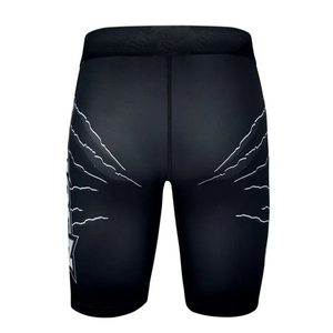 Shorts de compression MMA noirs personnalisés pour hommes, légers, respirants, séchage rapide, entraînement, grappling, kickboxing, boxe, BJJ - Product Image 5