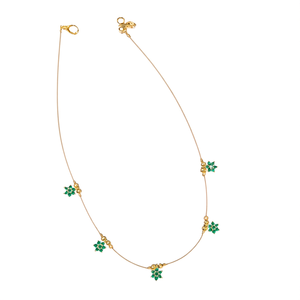 Green AD Stone Floral Invisible Chain Fine Jewelry Set - Product Image 3