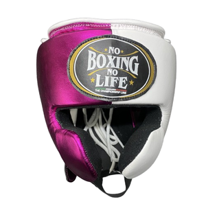 Protège-joues personnalisable de haute qualité « No Boxing No Life », en cuir de vachette de première qualité, avec poignées lacées épaisses à 4 couches pour l'entraînement - Product Image 1