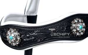 Bridon anglais en cuir sans mors avec conchos turquoise et broderies personnalisables, durable pour accessoires d'équitation - Product Image 3