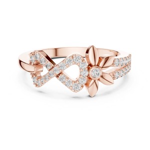 Anillo de Compromiso Infinito de Plata de Ley 925 con Diamante Moissanita de Corte Redondo, Anillo de Boda para Mujer, Anillo de Promesa Eterna - Product Image 6