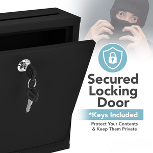 Metal Mail <b>Box</b> with Lock Wall Mounted <b>Drop</b> Safe <b>Box</b> for Suggestion, Donation, Ballot, Office & Commercial Use - Product Image 6