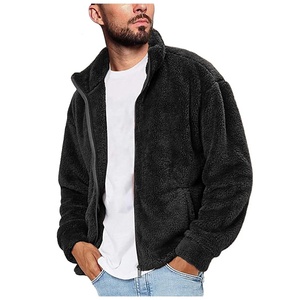 2024/2025 personnalisé hommes Sherpa polaire veste haute rue Style toile col montant laine fermeture éclair hiver voyage en plein air enduit - Product Image 1