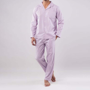 Wholesale OEM Factory Custom Spring Sleepwear Men Sexy <b>Thermal</b> Casual Solid Pajama Shirts <b>Pants</b> 100% Cotton Breathable - Product Image 2