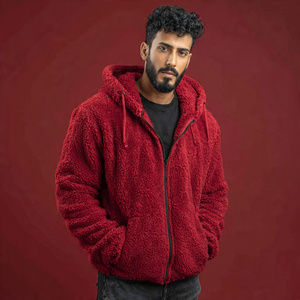 Veste Sherpa à col montant pour homme, manteau en polaire Sherpa, hauts de gamme, style hiver, vestes en polaire Sherpa pour homme - Product Image 2