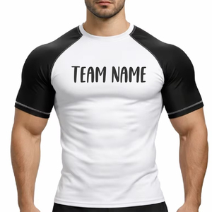 Haut de compression athlétique pour homme à manches longues, respirant, en Spandex/Polyester, anti-UV, imprimé sur mesure et coloré, pour MMA - Product Image 2