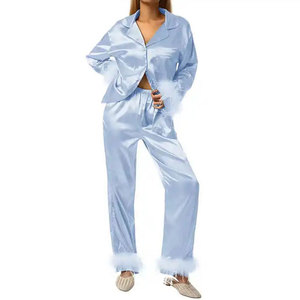 High Quality Best Selling Women Night Sleeping Suit 100% Silk Made Soft Breathable Fabric Women Sleeping Suit - Product Image 1