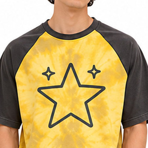 Camiseta Raglán Tie Dye para Hombre, 100% Algodón, Manga Corta, Estampado Gráfico, Corte Holgado, Ropa Urbana Diaria, Personalizada, Venta al Por Mayor, EAZWEARS - Product Image 4