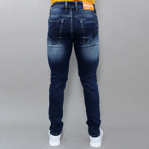Jeans pour hommes Gex de qualité supérieure, best-seller, taille mi-haute, extensibles, bleu foncé - Product Image 4