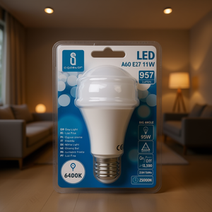 Lampadina LED A60 E27 11W 6400K Luce Diurna 957 Lumen Ampio Angolo 25000H - Product Image 3