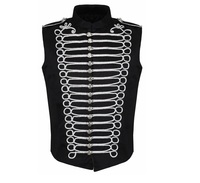 Veste de parade pour homme adulte, style médiéval, steampunk, hussard, tambouriniste, costume de cosplay, TV et cinéma, 100% coton