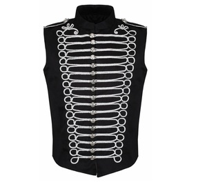 Veste de parade pour homme, style Hussard médiéval Steampunk, pour tambourinier de fanfare, costume de cosplay, 100% coton - Product Image 1