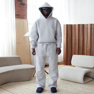 Ensemble survêtement personnalisé en coton pour hommes : sweat à capuche et pantalon de jogging - Product Image 4