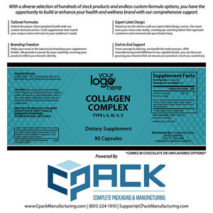 Cápsulas de Colágeno Multi-Péptidos para Mujeres, Hechas en EE. UU., 5 Tipos I, II, III, V, X, Bovino, Marino, para Piel, Cabello, Uñas y Articulaciones, OEM, 90 Cápsulas - Product Image 4