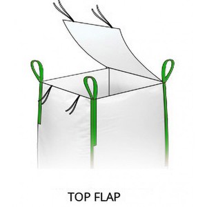 FIBC Bag with flap on <b>top</b> 90*90*120 cm jumbo pp woven sack bag with side seam loop handle 5:1 safety <b>load</b> double dust proof - Product Image 1