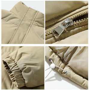 Chaqueta de plumón blanca para hombre, gruesa, con cuello alto y cremallera, ajuste holgado, cortavientos, rellena de plumón, para invierno - Product Image 6