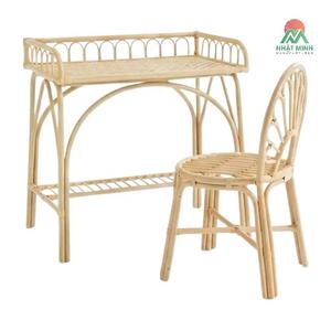 Nhat Minh Rattan Children's <b>Table</b> Chair Set Rectangular Spindle Back Eco-Friendly Indoor Tropical Style - Product Image 1