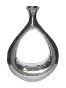 Jarrones metálicos modernos redondos de aluminio dorado hechos a mano con textura para decoración de sala de estar, comedor u oficina. - Product Image 5