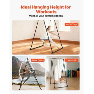 Max 440.9 Lbs Load Swing Stand Triangular Structure Aerial Rig Aerial Silk Stands EVA Foam 6.6-Yard <b>Yoga</b> <b>Hammock</b> 4-Level - Product Image 6