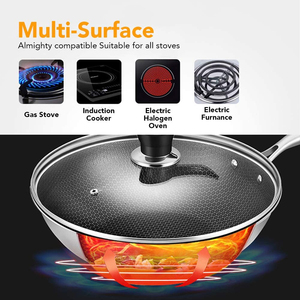 Wok antiadhésif avec une rétention de chaleur supérieure, revêtement sans PFOA et surface résistante aux rayures pour une cuisson quotidienne sûre en cuisine - Product Image 6