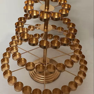 Soporte de Metal Dorado Estilo Bohemio de Varias Capas para Decoración de Baby Shower y Diwali - Product Image 1