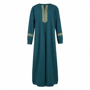 2025 OEM Kimono Outwear Abaya High Stretch Soft Thicker Polyester Fabric Muslim Women V Neck Long Sleeve Party Ramadan Wedding - Product Image 1