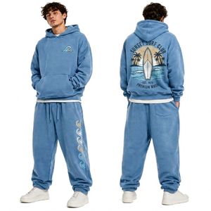 Men's Cotton Tracksuit <b>Set</b> With Graphic Print Hoodie And <b>Jogger</b> Pants Casual Streetwear Two Piece Sportswear Outfit - Product Image 6