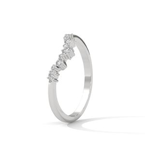 Anillo Apilable de Eternidad con Esmeraldas Baguette en Plata con Acabado en Oro Blanco Fino y Diamantes Creados en Laboratorio - Product Image 2