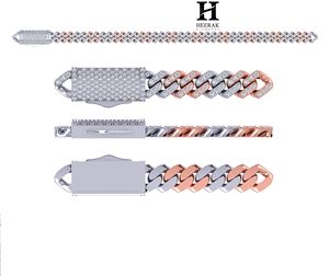 <b>Iced</b> <b>Out</b> Miami Cuban Link Bracelet Diamond Prong Cuban <b>Chain</b> Bracelet Hip Hop Men Jewelry - Product Image 5