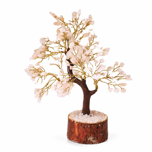 Arbre Bonsaï en Quartz Rose Fait Main, Pierre de Cristal, Décoration Feng Shui pour la Maison, Cadeau Spirituel - Product Image 1