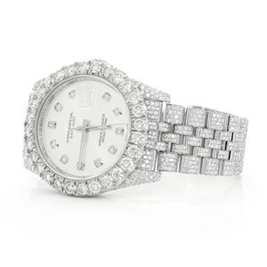 <b>Iced</b> <b>Out</b> Moissanite VVS Diamond Fashion Hip Hop Street Stainless Steel Quartz <b>Watch</b> with 20mm Band and Glass Dial - Product Image 2