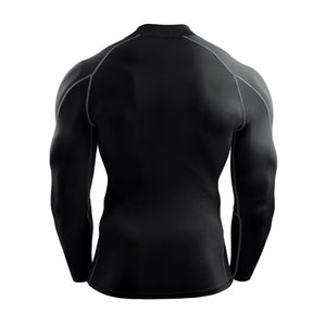 Wholesale Quality Men's Compression TShirt Long Sleeve Breathable <b>Tummy</b> <b>Control</b> Body Shaper 90%Polyamide 10%Spandex HeatTransfer - Product Image 2