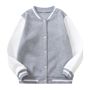 Latest Style Kids Baseball Jacket Snap Button Youth Varsity Bomber Coat Fashionable Children's Outerwear Sportswear - Product Image 1