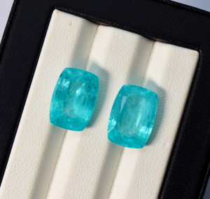 Tourmaline Paraïba avec inclusions, pierre brute, forme coussin, facettée, pierre précieuse cultivée en laboratoire - Product Image 4