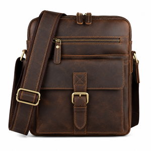 Custom Genuine Leather Laptop Briefcase Business Messenger <b>Bag</b> Vintage Office Computer Shoulder <b>Bag</b> - Product Image 1