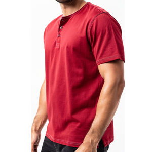 Men's Green Short Sleeve Henley T-Shirt Regular Fit Casual Wear 100% Cotton Henley Tops Summer Street Style Henley Tee Shirt Men - Product Image 5